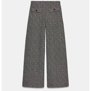 Chic Black, White and Gold Wide-Leg Pants